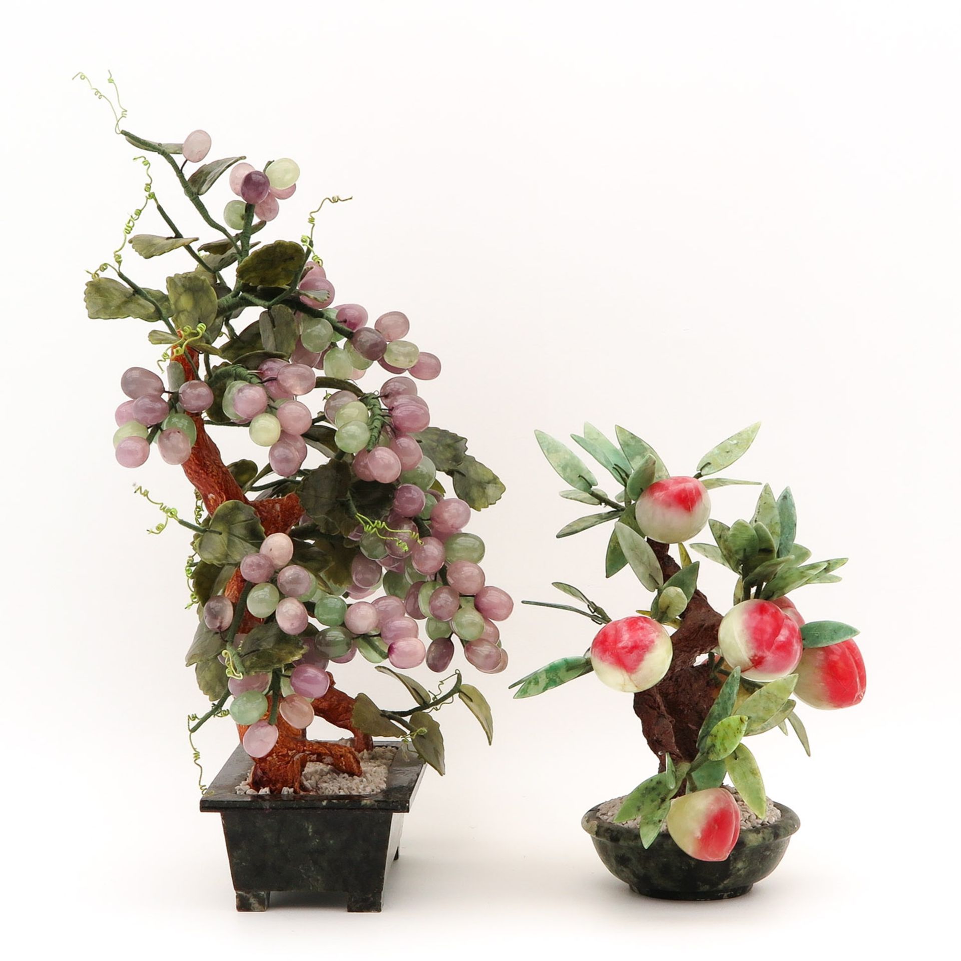 Two Jade Floral Sculptures - Image 4 of 10