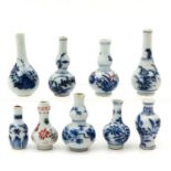 A Collection of 9 Miniature Vases