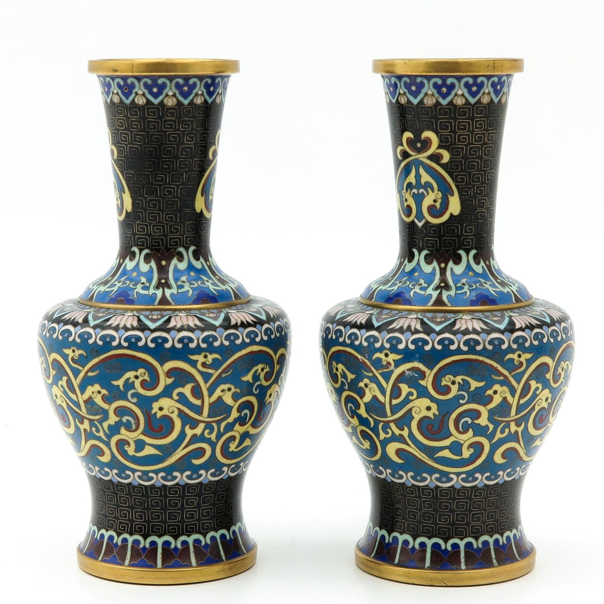 A Pair of Cloissone Vases - Image 4 of 9