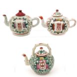 A Collection of Three Teapots