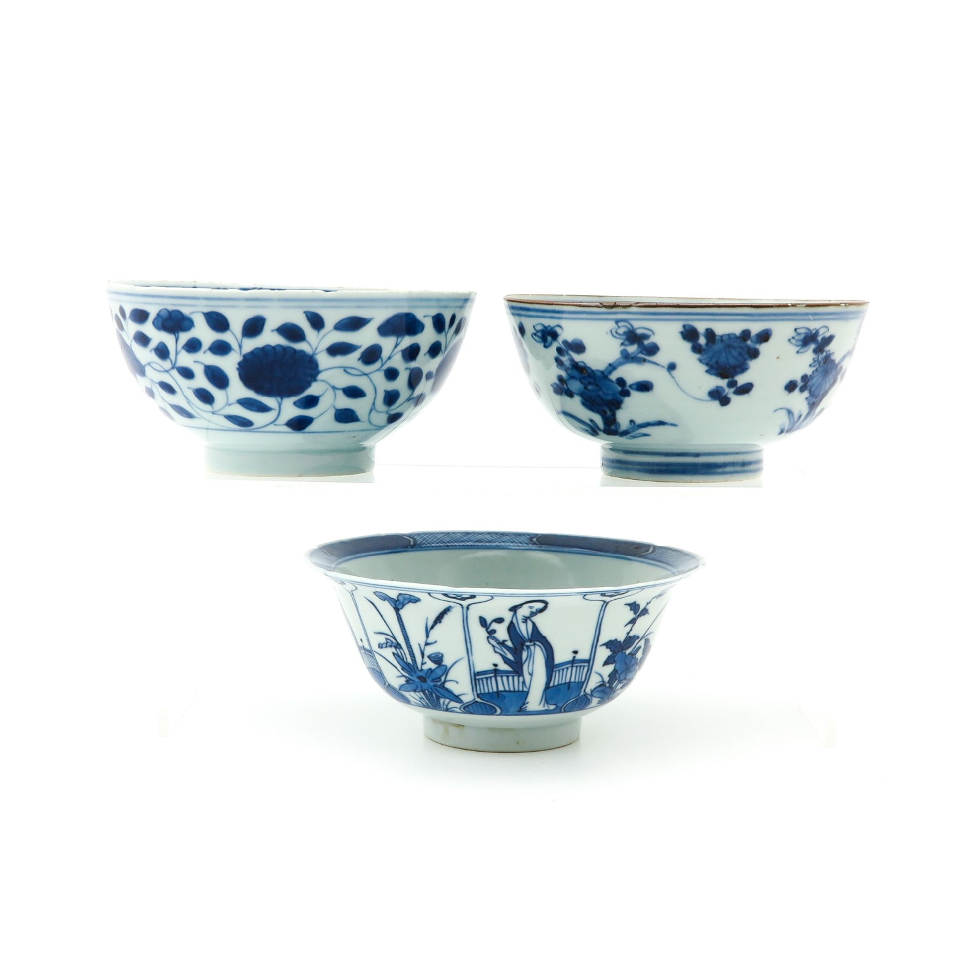 A Lot of 3 Blue and White Bowls - Image 4 of 10