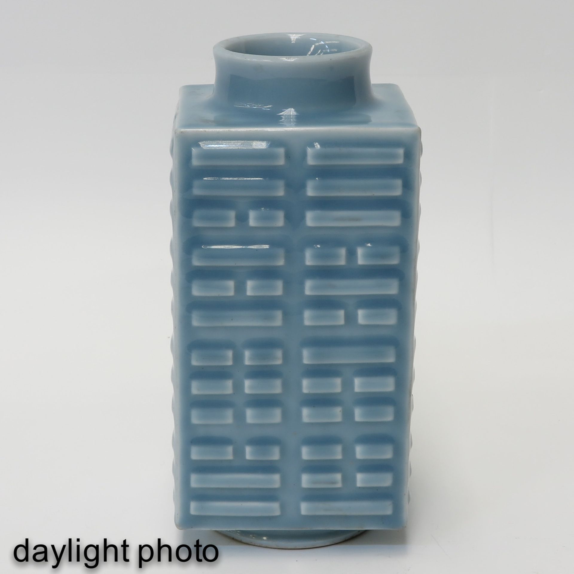 A Light Blue Glazed Cong Vase - Image 7 of 10