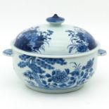 A Blue and White Serving Bowl with Cover