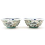 A Pair of Famille Rose Decor Bowls