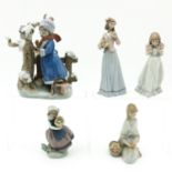 A Collection of 5 Lladro Sculptures