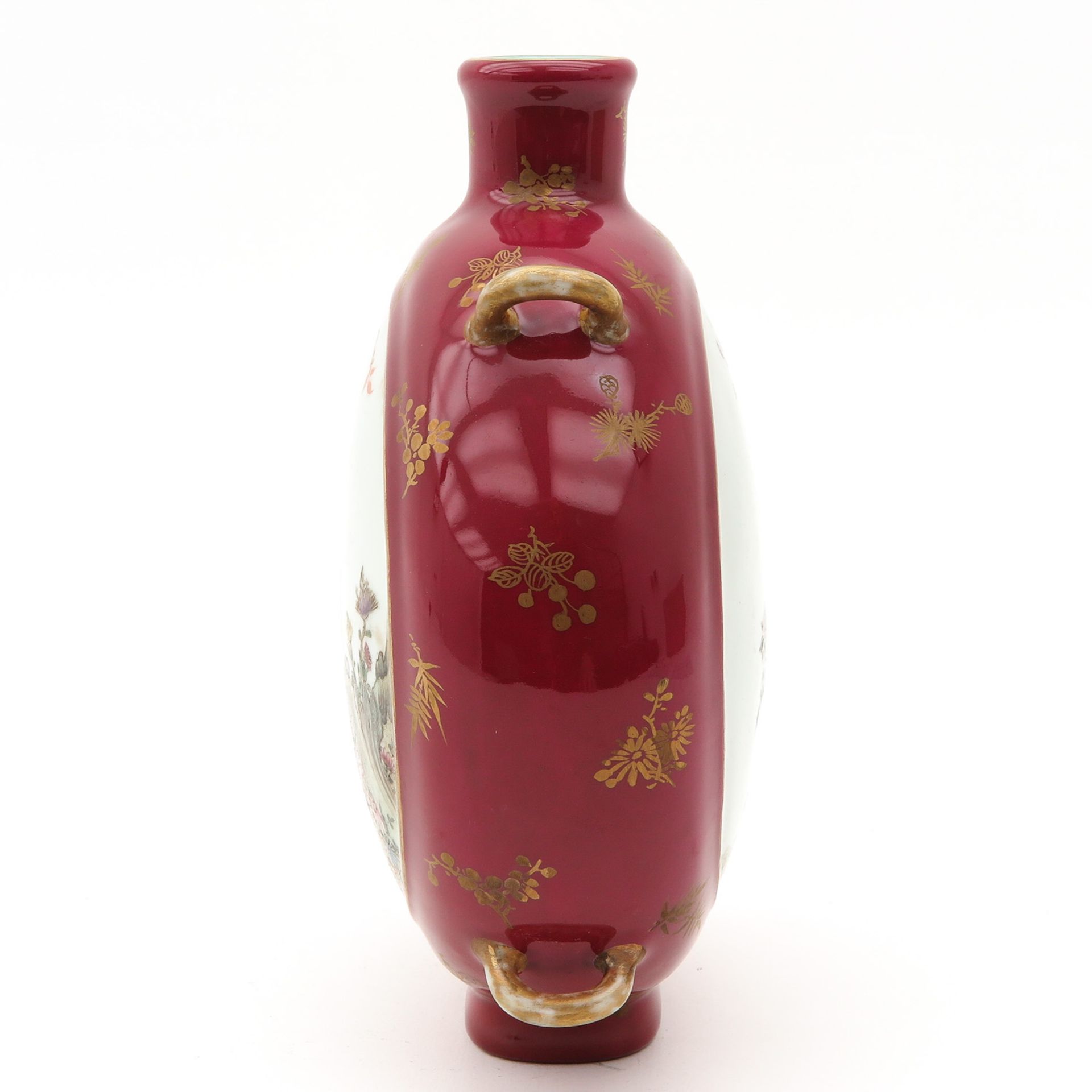 A Famille Rose Moon Bottle Vase - Image 2 of 10