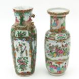A Lot of 2 Cantonese Vases