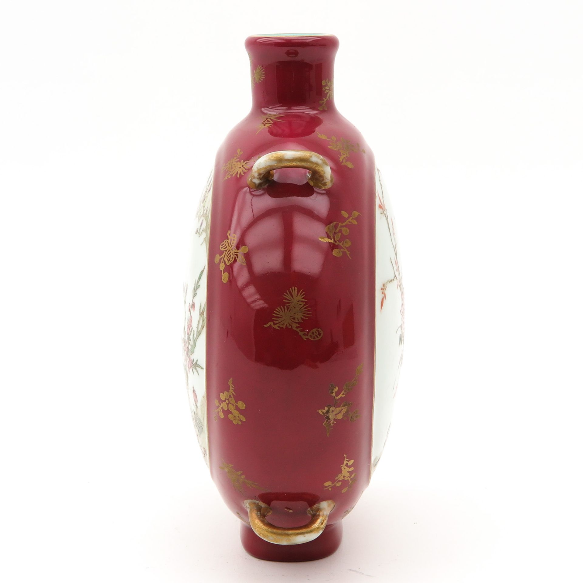 A Famille Rose Moon Bottle Vase - Image 4 of 10