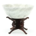 A White Jade Bowl on Stand