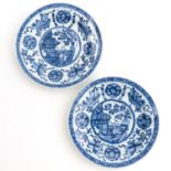 A Pair of Blue and White Plates