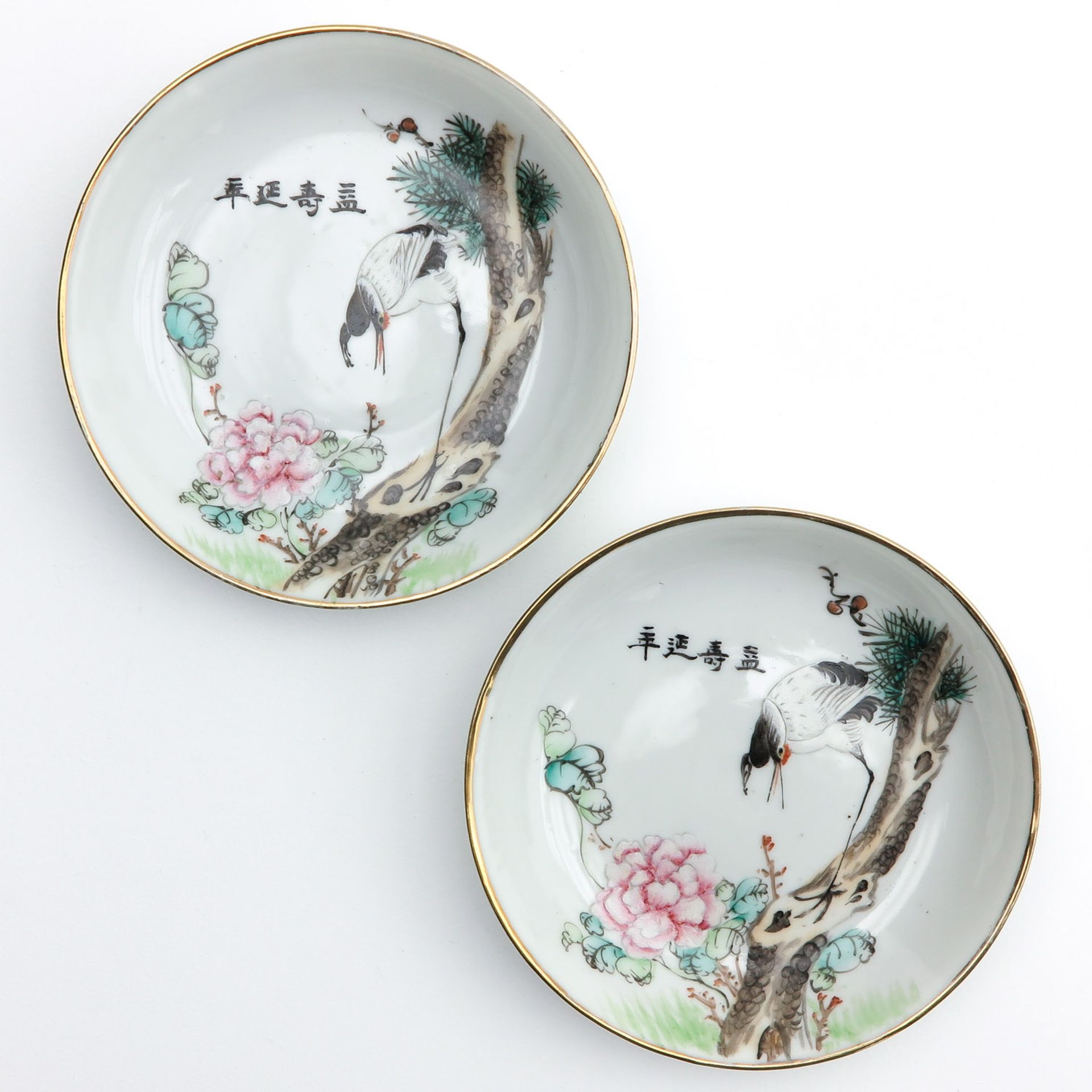 Two Small Polychrome Plates