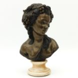 A Bronze Bust on Marble Base