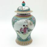 A Famille Rose Temple Jar with Cover