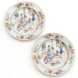 A Pair of Famille Rose Plates