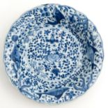 A Blue and White Dish