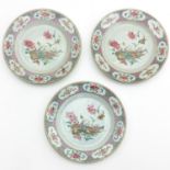 A Series of 3 Famille Rose Plates