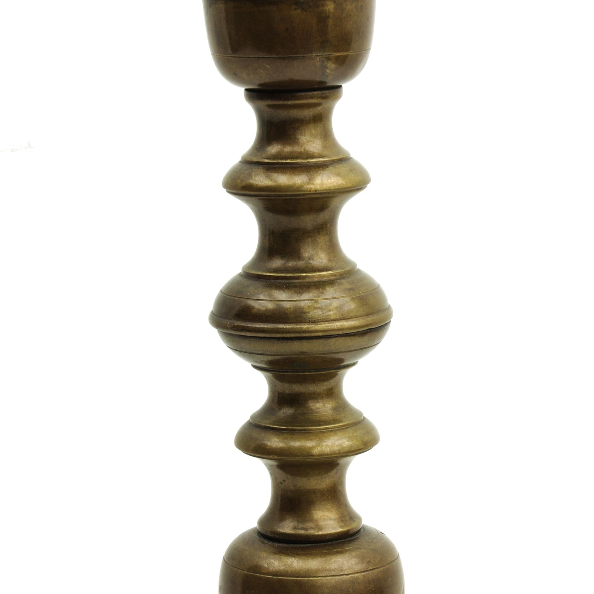 A Bronze Church Candlestick - Image 6 of 8