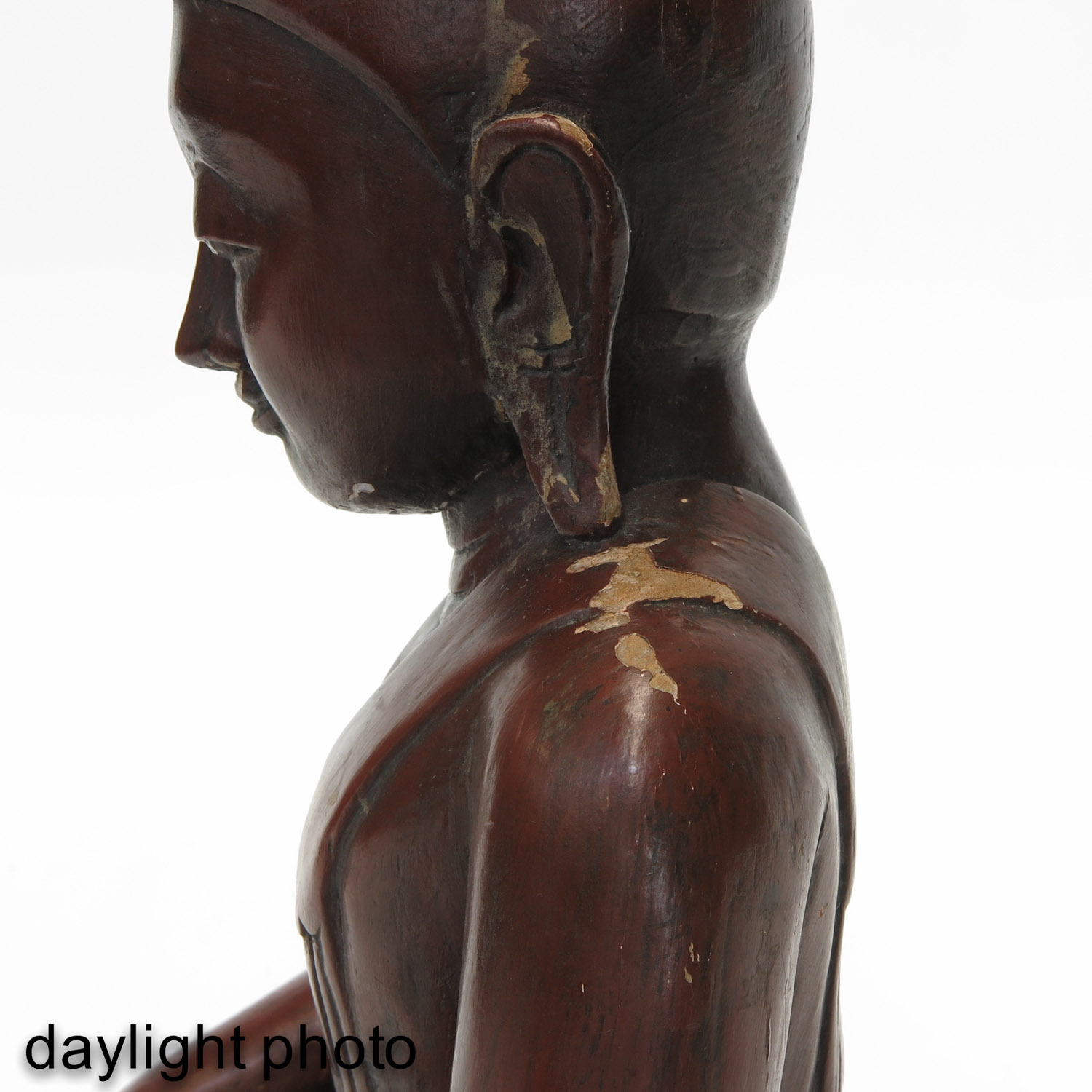A Carved Wood Buddha Sculpture - Image 10 of 10