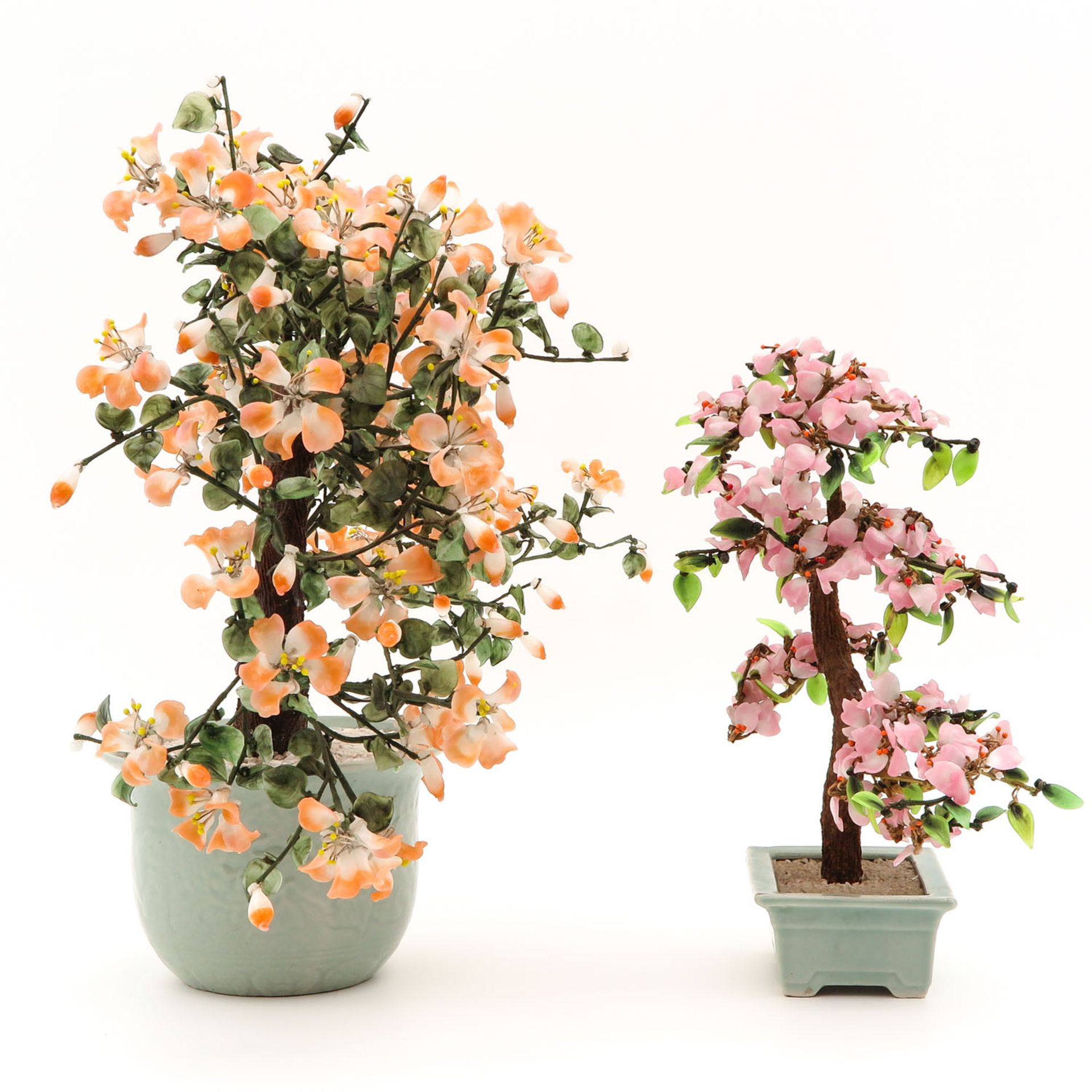 Two Jade Floral Sculptures - Image 4 of 10