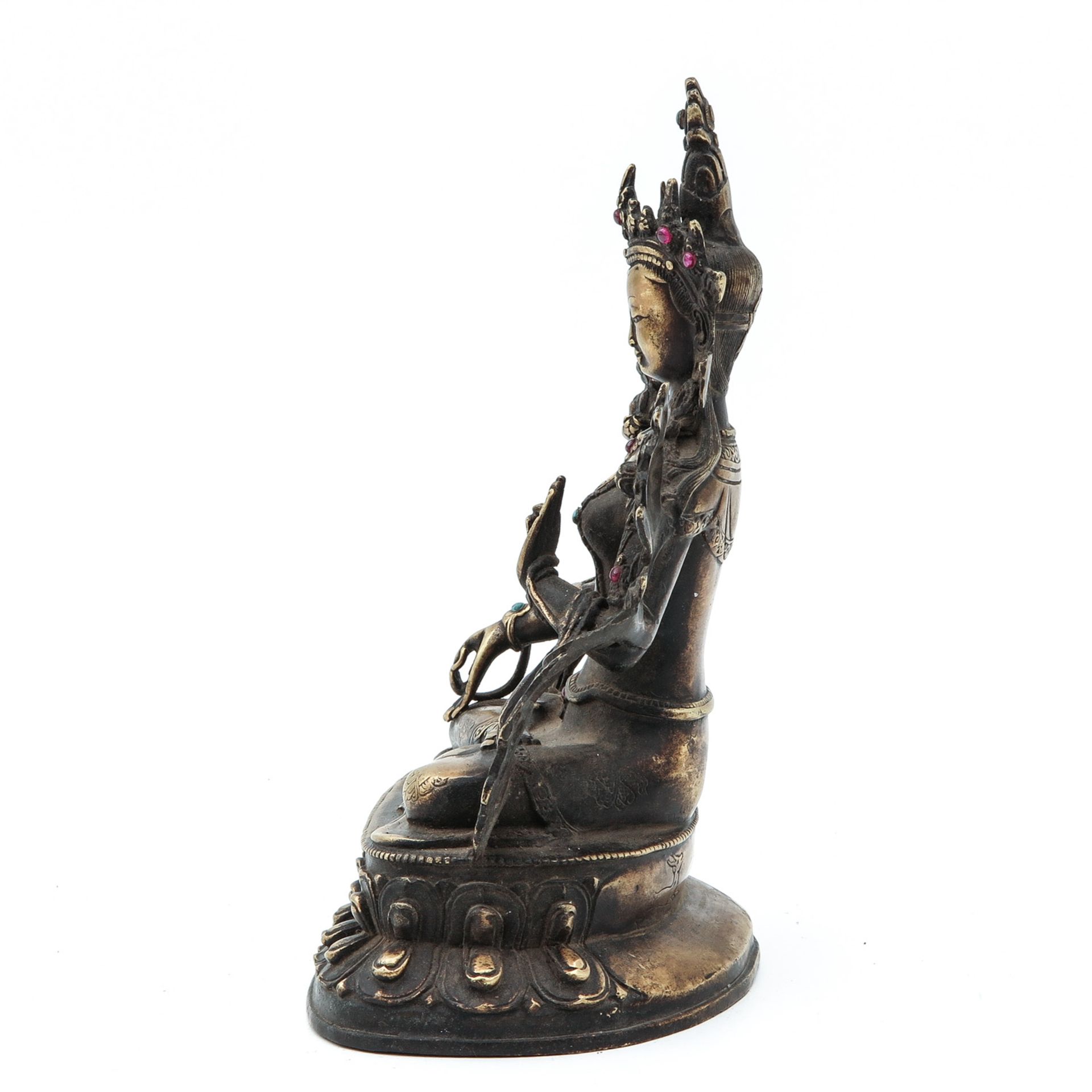 A Bronze Buddha Sculpture - Image 2 of 10