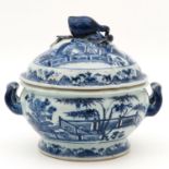 A Blue and White Tureen