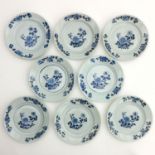 A Series of 8 Blue and White Plates