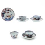 4 Imari Cups and Saucers