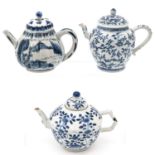 A Collection of Three Teapots