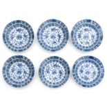 6 Blue and White Small Plates