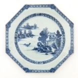 An Blue and White Plate