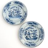 2 Blue and White Plates
