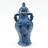 A Blue and White Vase with Cover