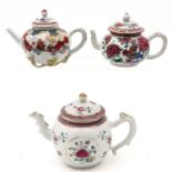 A Collection of Three Teapots