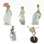 A Collection of 5 Lladro Sculptures