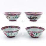 A Collection of 4 Famille Rose Bowls