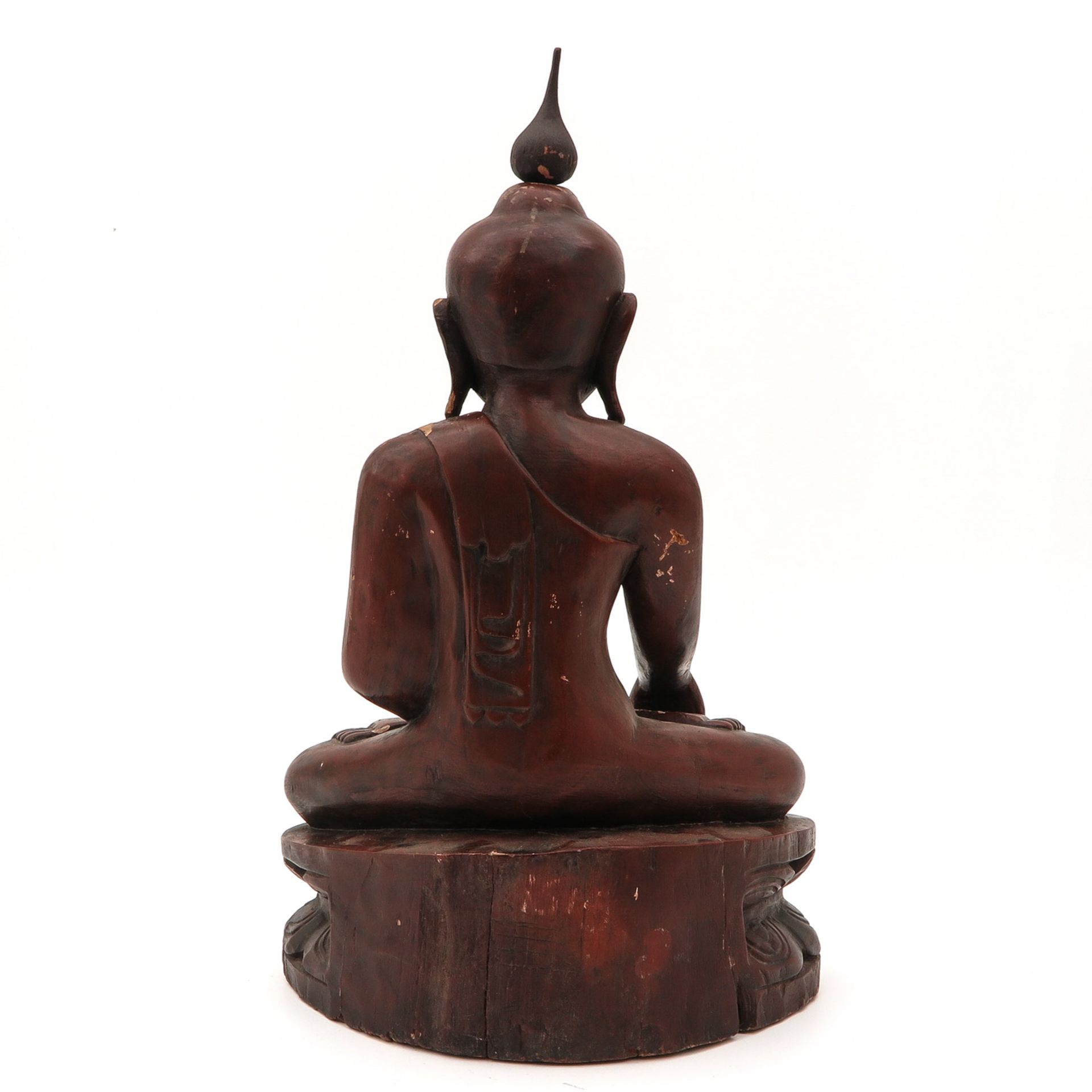 A Carved Wood Buddha Sculpture - Image 3 of 10