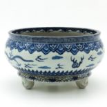 A Blue and White Tripod Censer