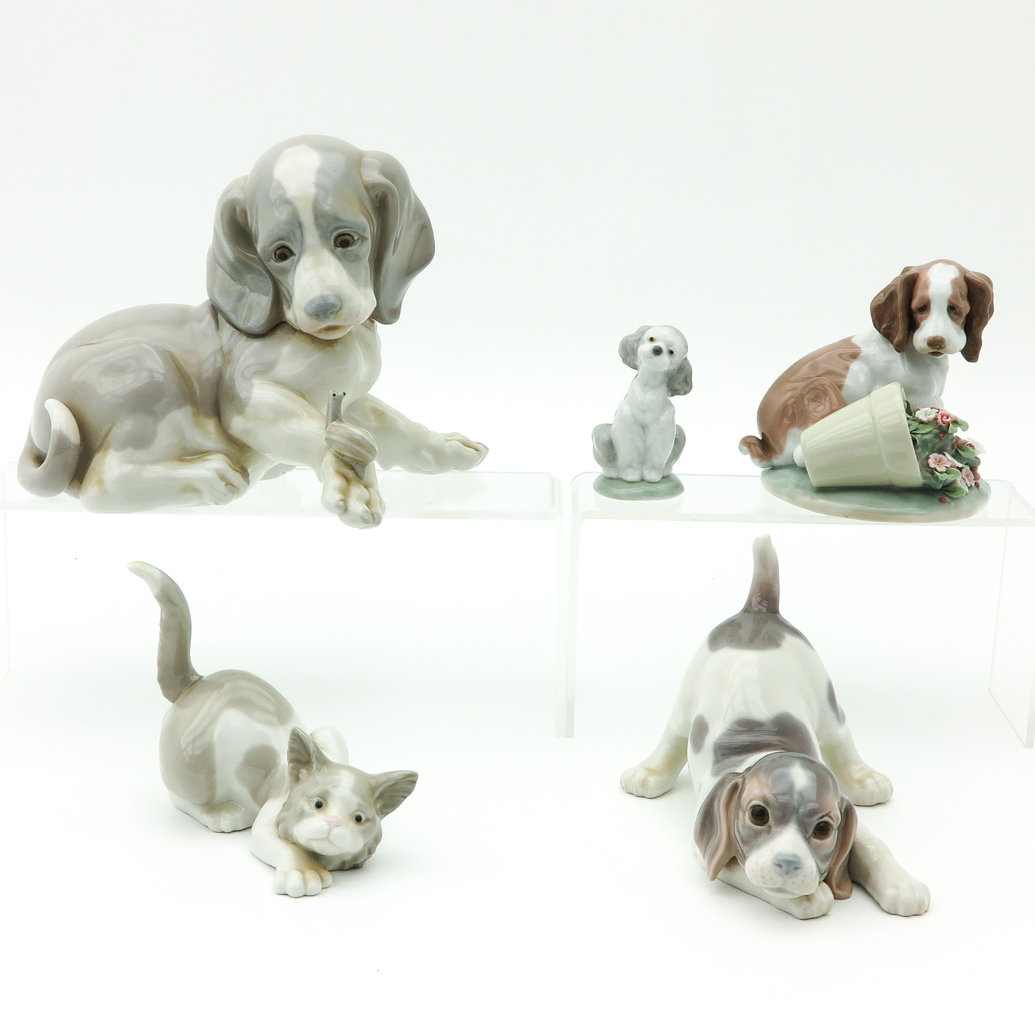 A Collection of 5 Lladro Sculptures