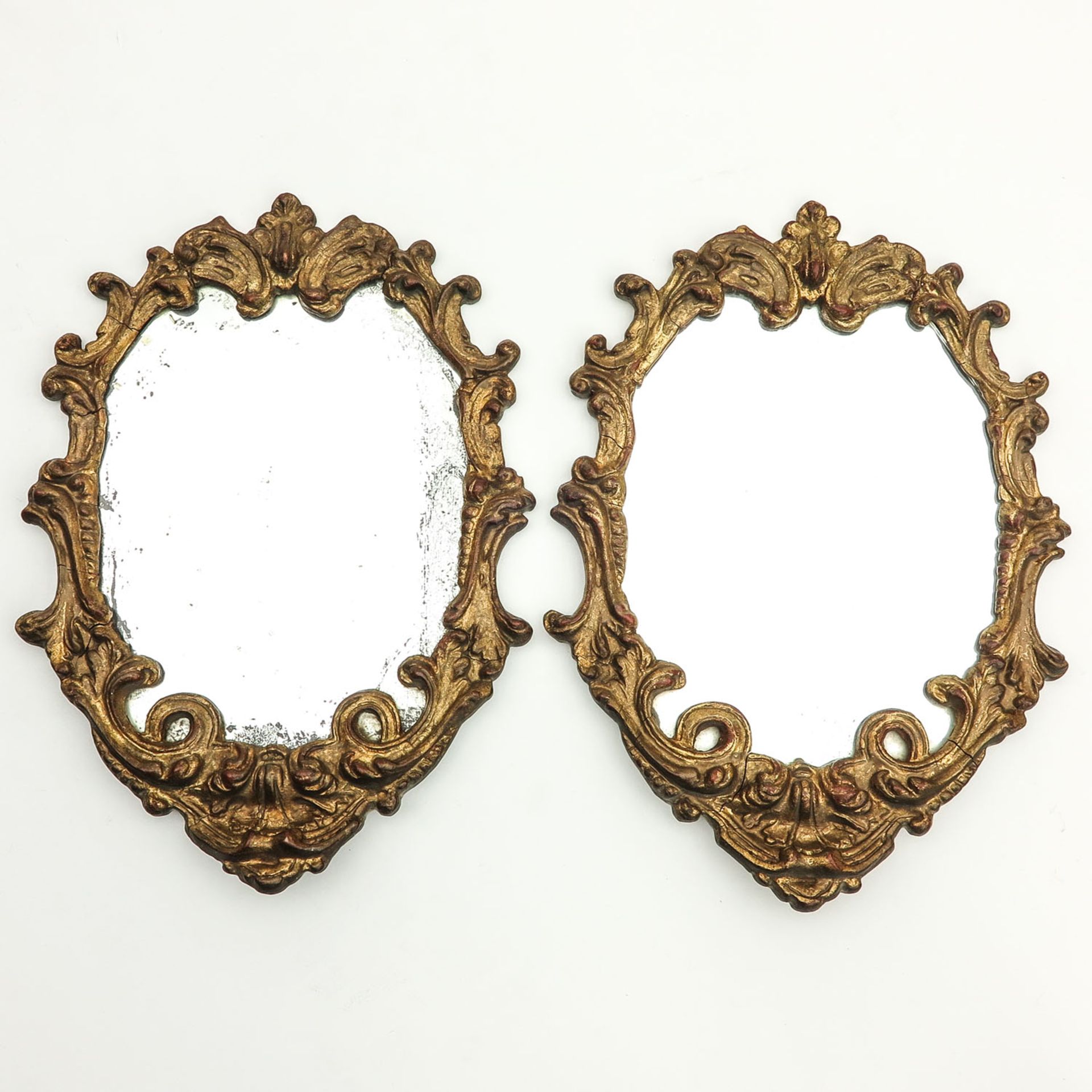 A Pair of 18th - 19th Century Wood Framed Mirrors