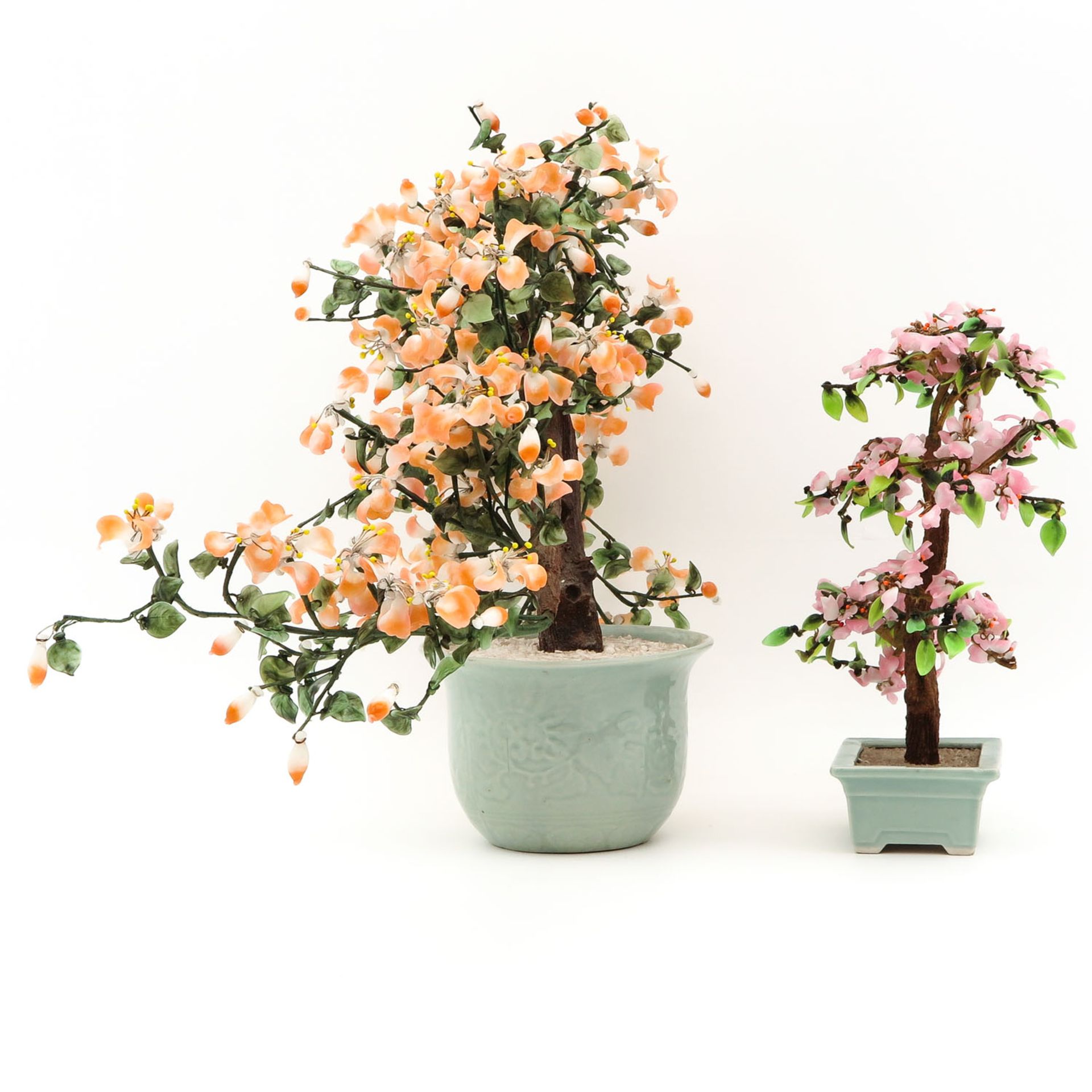 Two Jade Floral Sculptures - Image 2 of 10