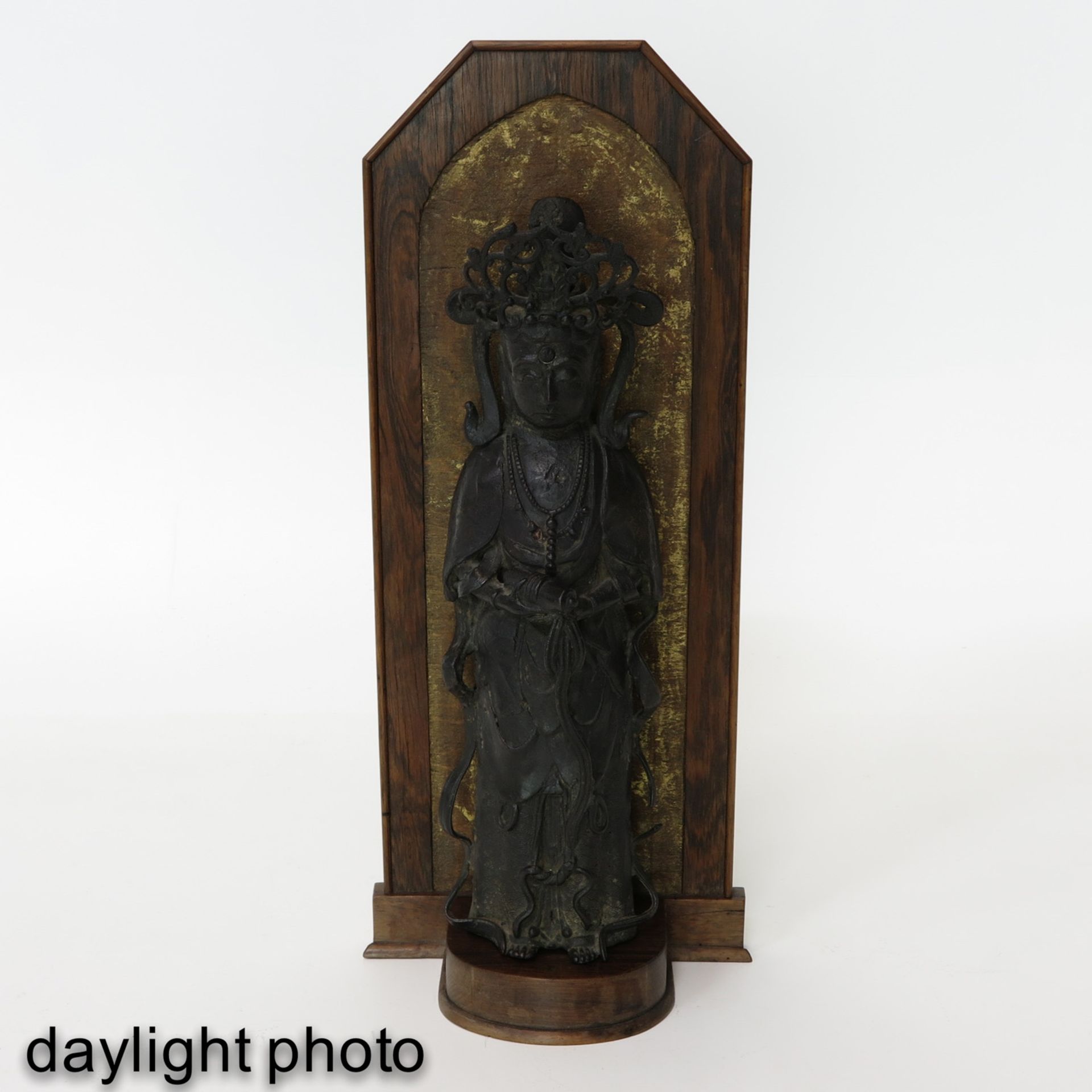 A Quanyin Sculpture on Wood Frame - Image 7 of 9