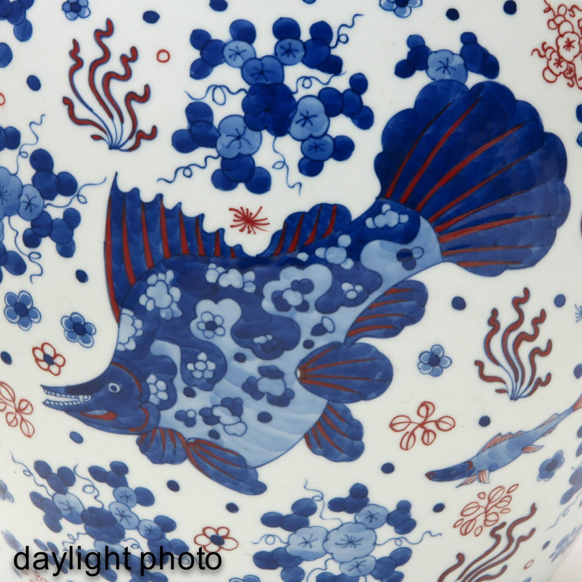 An Iron Red and Blue Fish Bowl - Image 9 of 10