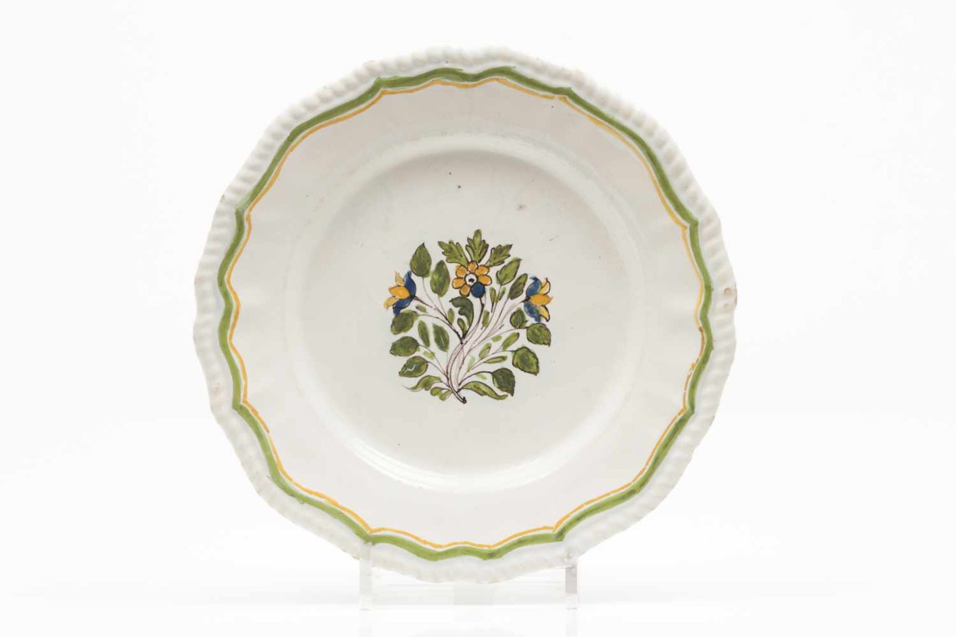 A scalloped plate