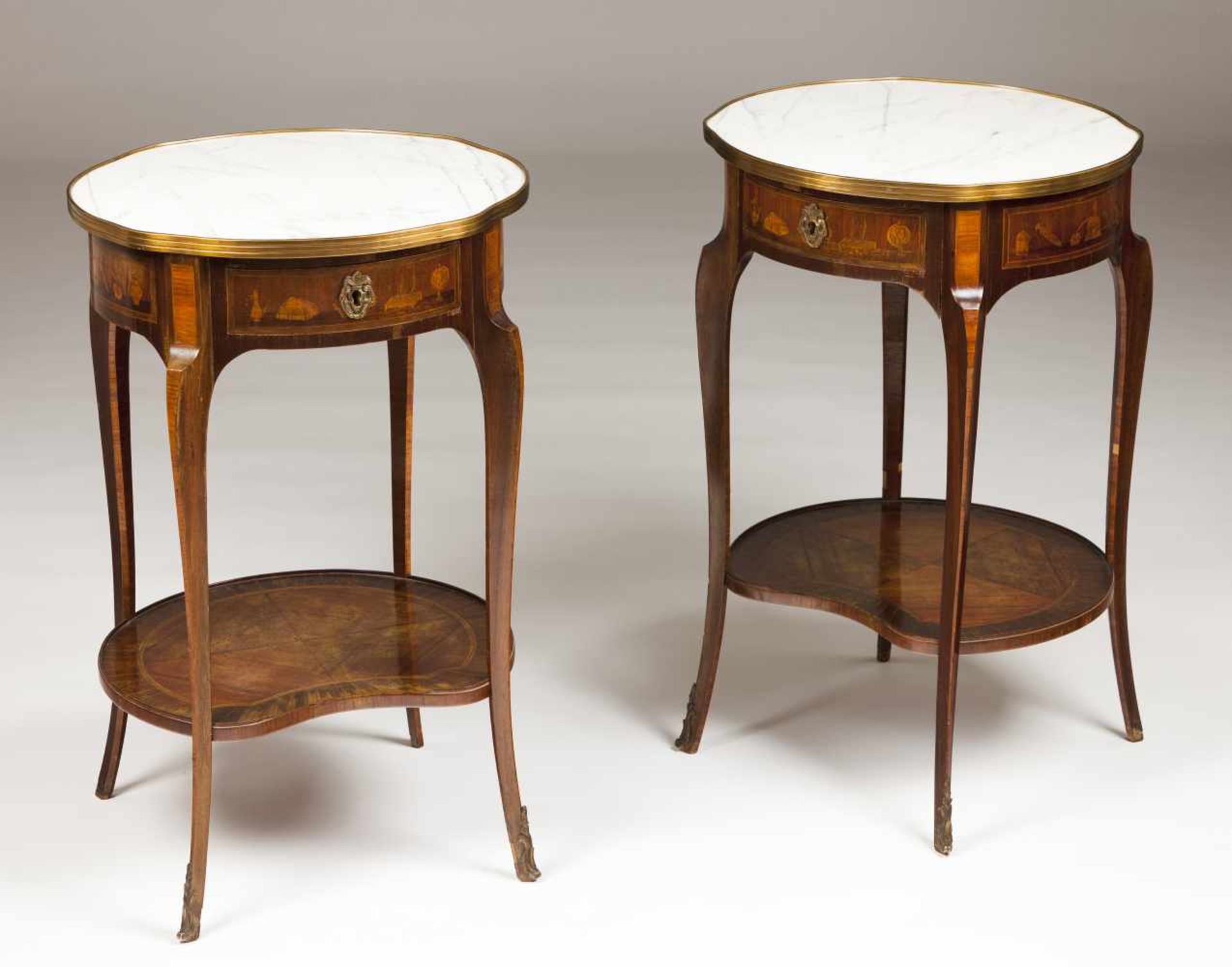 A pair of side tables