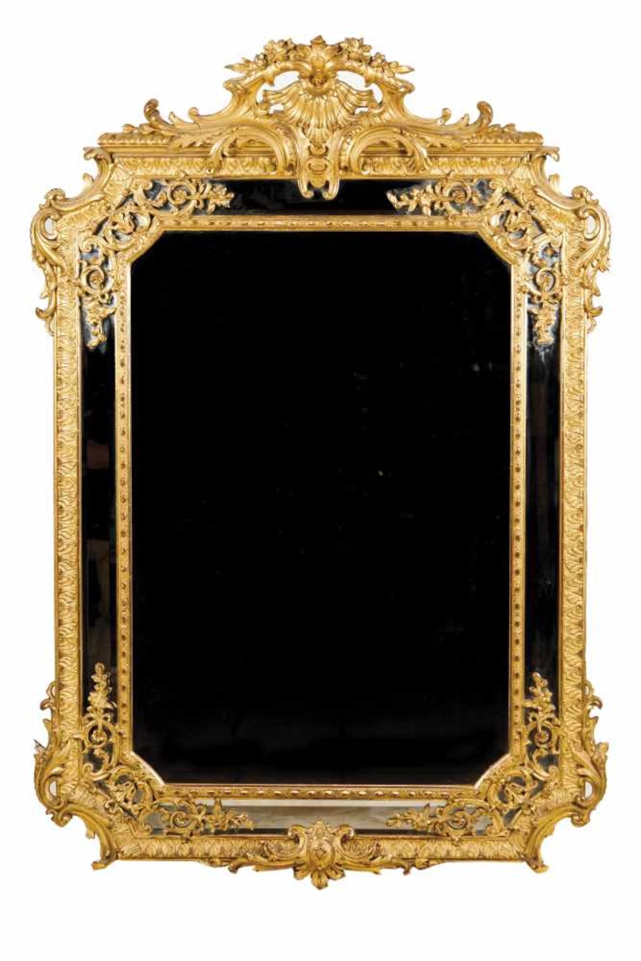 A large wall mirror