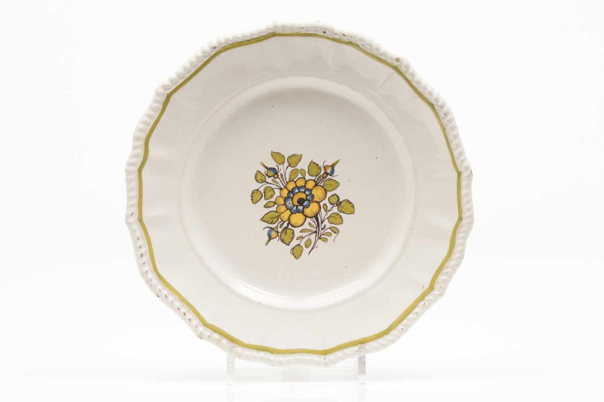 A scalloped plate