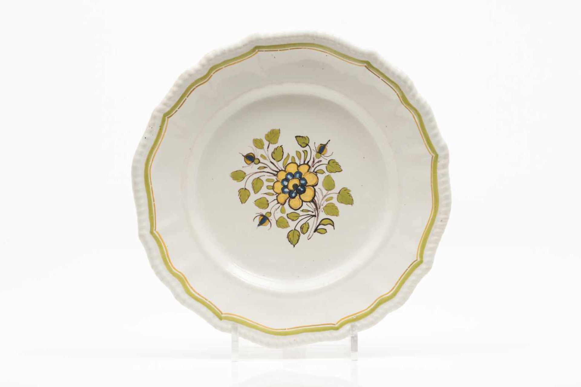 A scalloped plate