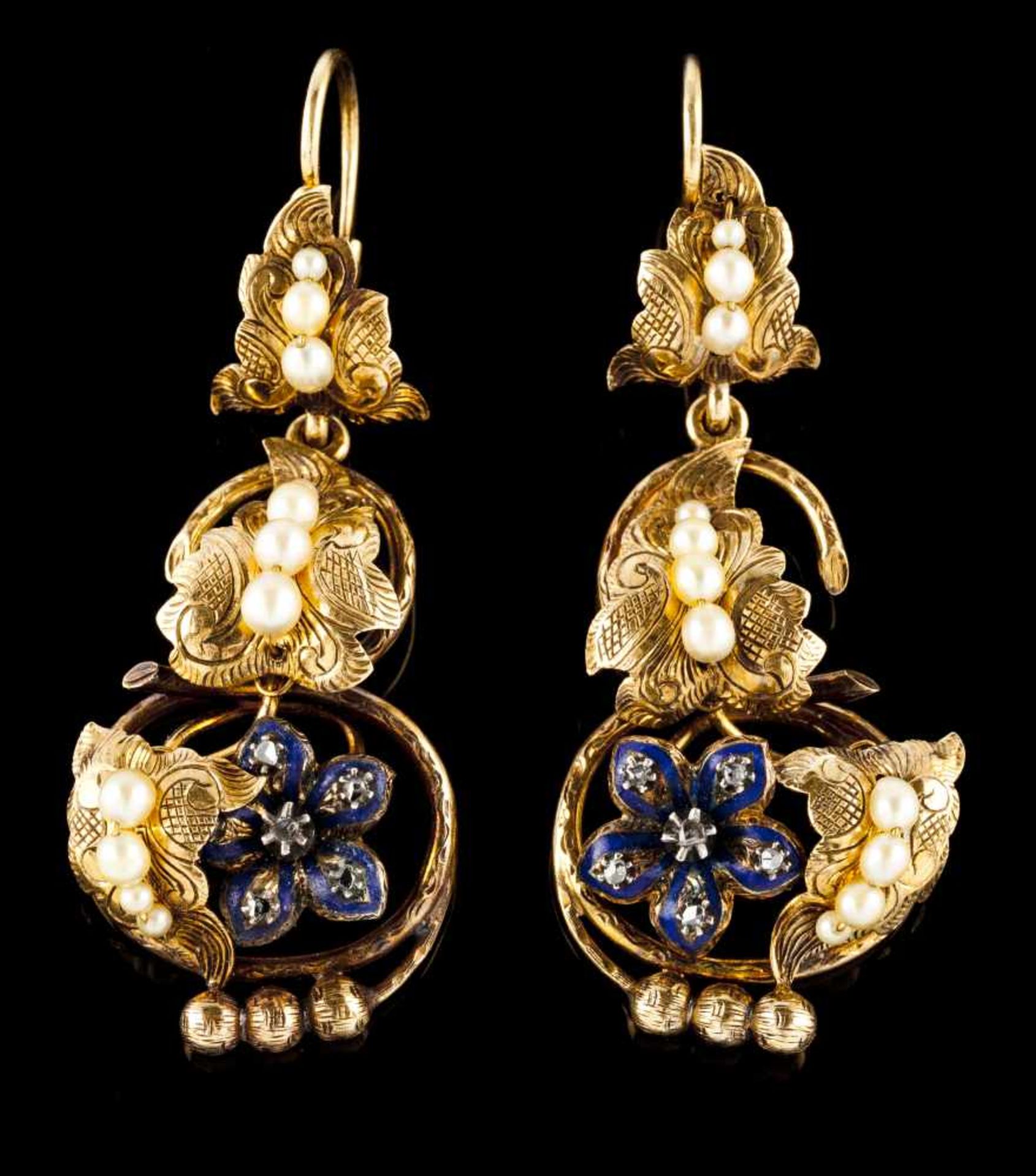 A pair of drop earrings