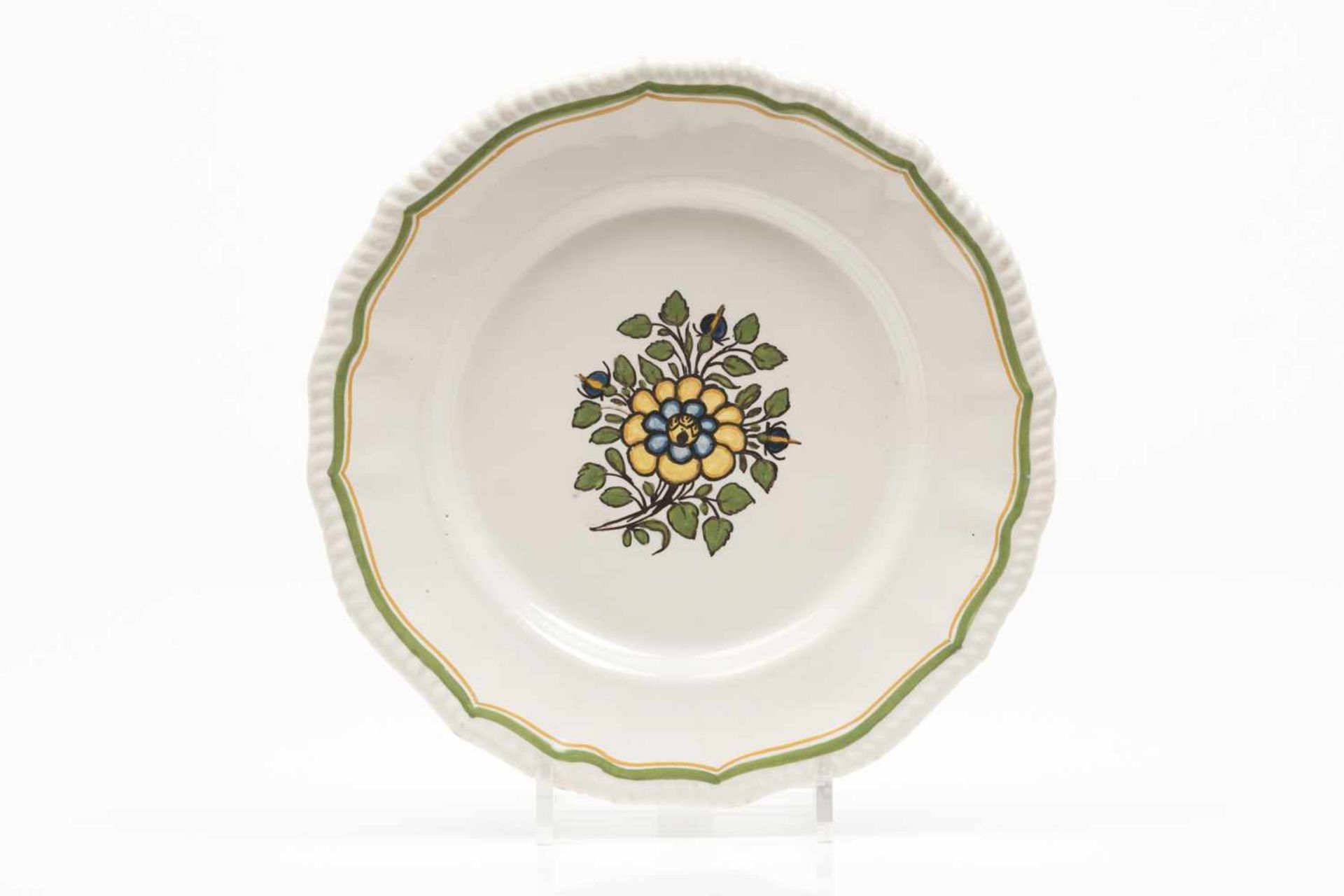 A scalloped plate