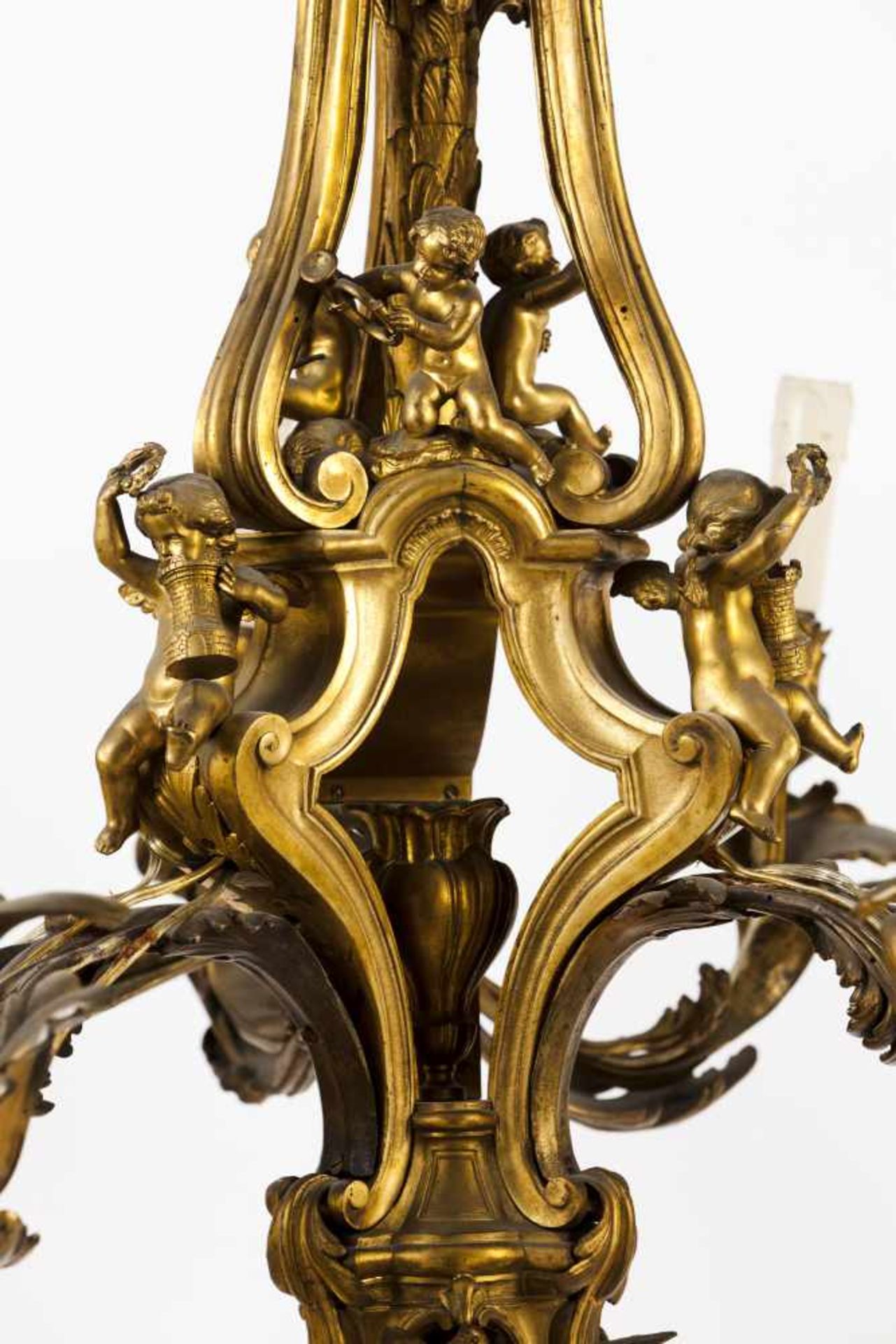 A large Louis XV style chandelier of Jacques Caffieri styleRaised, chiselled and gilt bronze<br - Bild 2 aus 4
